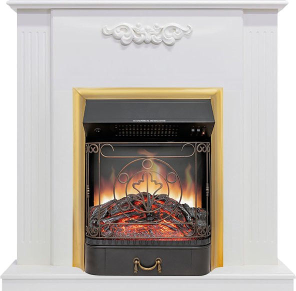 Каминокомплект Capri - Белое дерево делюкс с очагом Majestic FX Brass в Тюмени