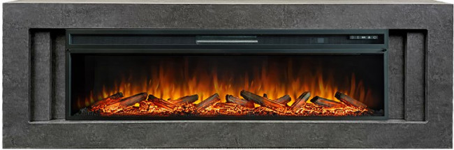 Каминокомплект Line 60 Dark Grey (Разборный) - Темный серый с очагом Vision 60 LOG LED в Тюмени