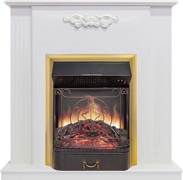 Каминокомплект Capri - Белое дерево делюкс с очагом Majestic FX M Brass в Тюмени