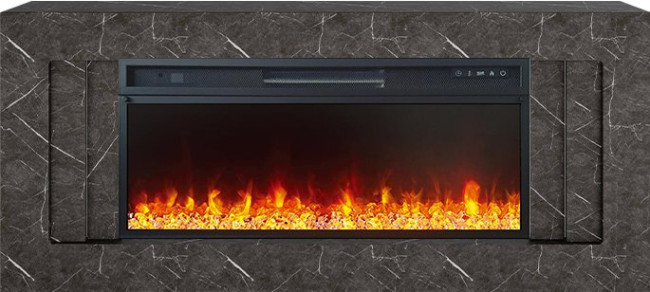 Каминокомплект Line 42 SFT Stone Touch - Серый мрамор с очагом Vision 42 LED в Тюмени