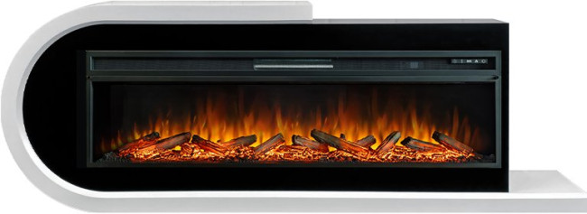 Каминокомплект Basel 60 L - Белый с черным с очагом Vision 60 LOG LED в Тюмени