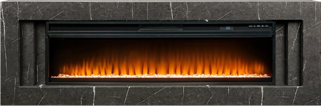 Каминокомплект Line 60 SFT Stone Touch - Серый мрамор с очагом Vision 60 LED в Тюмени