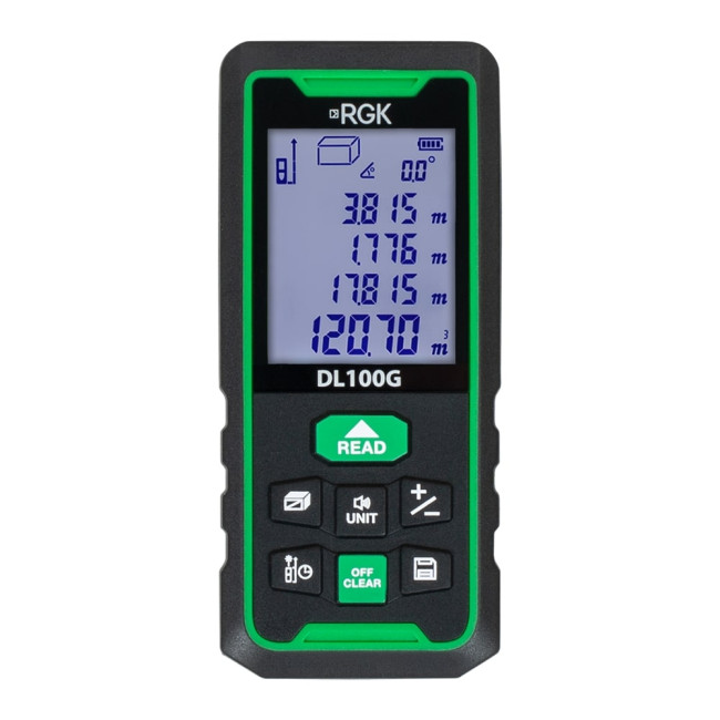 Лазерный дальномер RGK DL100G (с поверкой) - зеленый луч в Тюмени