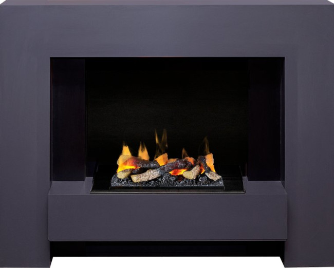 Каминокомплект Tokyo - Graphite Grey с очагом Cassette 400 LNH-INT (с дровами) в Тюмени