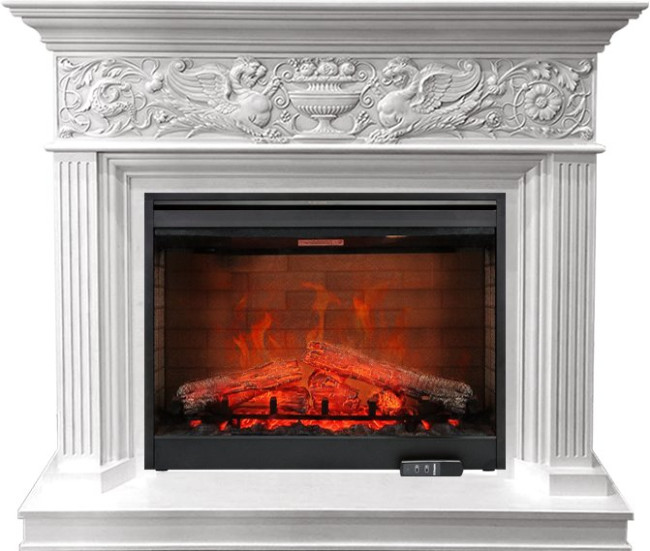 Каминокомплект Palace - Белый с серебром с очагом Symphony 30'' DF3020-EU в Тюмени