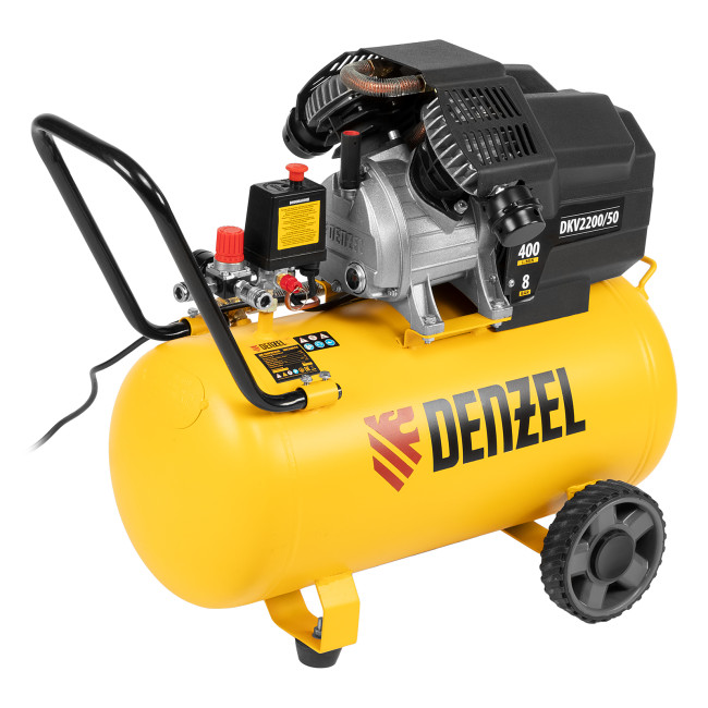 Компрессор воздушный DKV2200/50, Х-PRO 2.2 кВт, 400 л/мин, 50 л Denzel в Тюмени