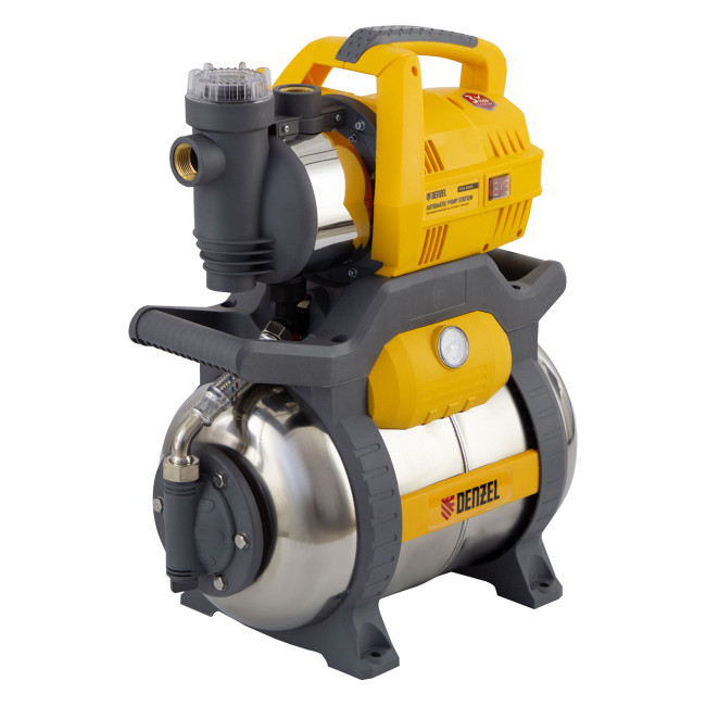 Насосная станция PSХ950X, Х-Pro, 950 Вт, 3300 л/ч, ресивер 24 л, подъем 38 м, нержавейка Denzel в Тюмени