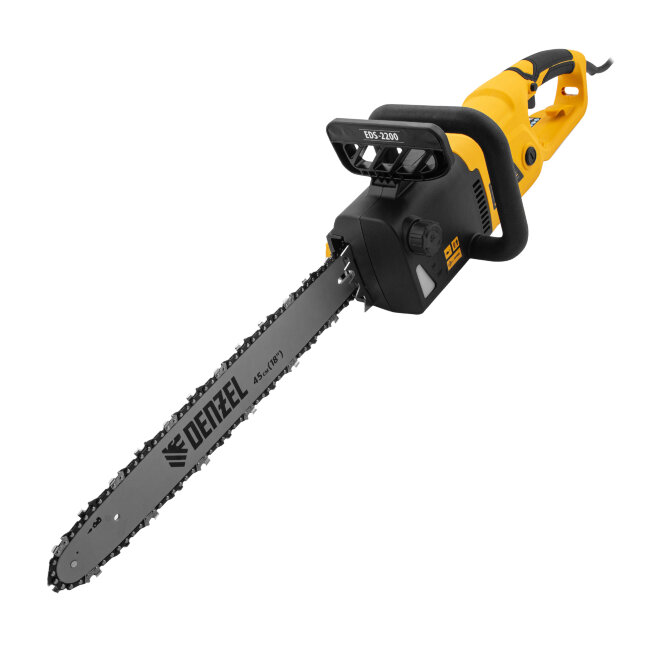 Пила цепная электрическая EDS-2200, 2.2 кВт,продольная, шина 45 см, шаг 3/8, паз 1.3 мм, 62 звена Denzel в Тюмени