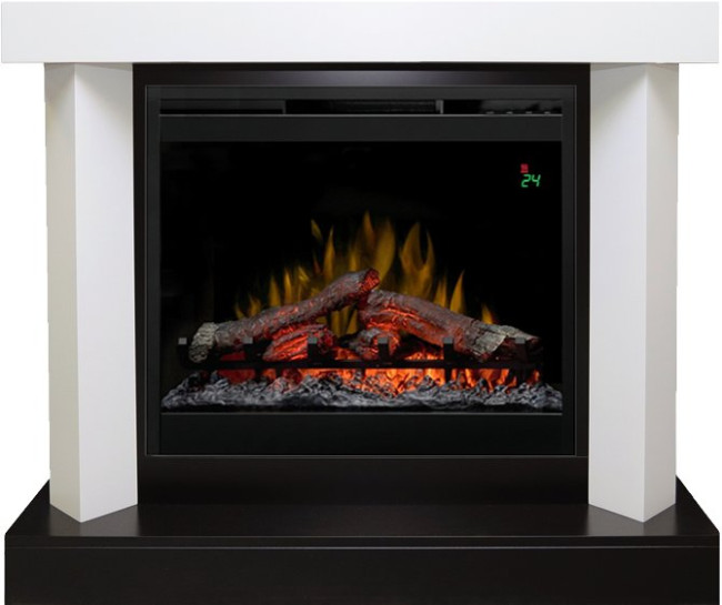 Каминокомплект Vancouver - Фактурный белый с очагом Symphony 26'' DF2624L-INT в Тюмени