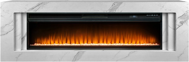 Каминокомплект Line 60 SFT White Marble (Разборный) - Белый мрамор с очагом Vision 60 LED в Тюмени