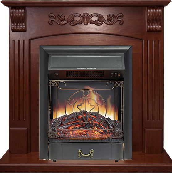 Каминокомплект Sorrento угловой - Орех с очагом Majestic FX Black в Тюмени