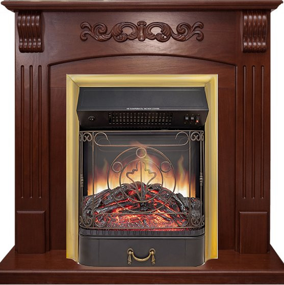 Каминокомплект Sorrento угловой - Орех с очагом Majestic FX M Brass в Тюмени