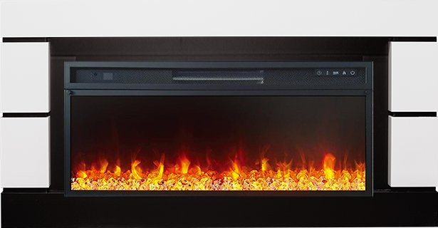 Каминокомплект Modern 42 - Белый с черным (Ширина 1395 мм) с очагом Vision 42 LED в Тюмени
