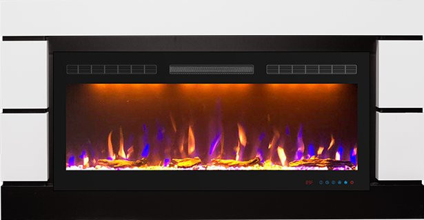 Каминокомплект Modern 42 - Белый с черным (Ширина 1395 мм) с очагом Crystal 40 RF в Тюмени