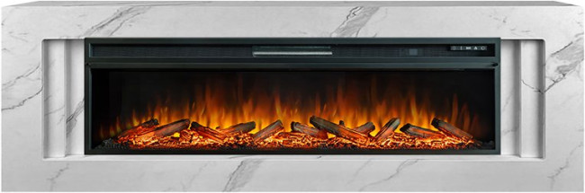Каминокомплект Line 60 SFT White Marble - Белый мрамор с очагом Vision 60 LOG LED в Тюмени
