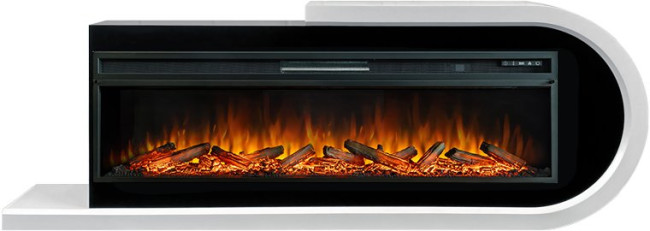 Каминокомплект Basel 60 R - Белый с черным с очагом Vision 60 LOG LED в Тюмени
