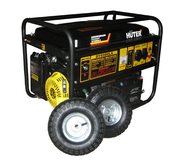 Портативный бензогенератор HUTER DY6500LX с колесами в Тюмени