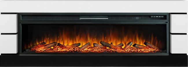 Каминокомплект Modern 60 SFT (Разборный) - Белый с черным с очагом Vision 60 LOG LED в Тюмени