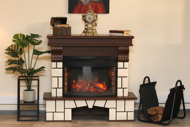 Портал Royal Flame Porto (Разборный) - Орех каньон/Белый камень в Тюмени