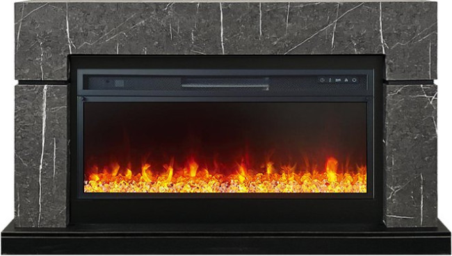 Каминокомплект Lindos 42 SFT - Серый мрамор (Ширина 1470мм) с очагом Vision 42 LED в Тюмени