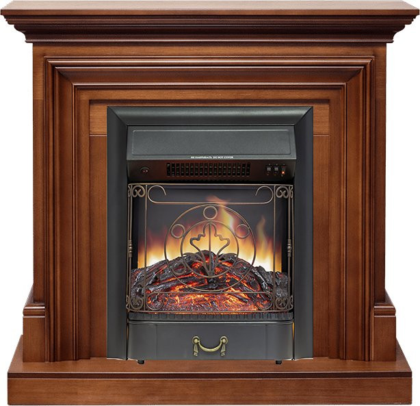 Каминокомплект Bradford - Орех с очагом Majestic FX Black в Тюмени