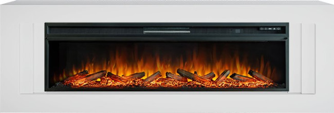Каминокомплект Line 60 SFT - Белый с очагом Vision 60 LOG LED в Тюмени