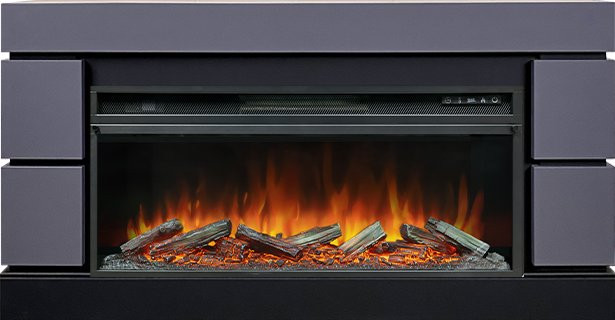 Каминокомплект Modern 42 SFT (Разборный) - Серый графит с очагом Vision 42 LOG LED в Тюмени